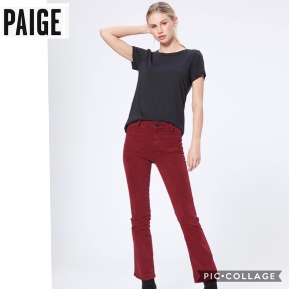 NWT Paige size 31 Claudine patch pockets Cabernet